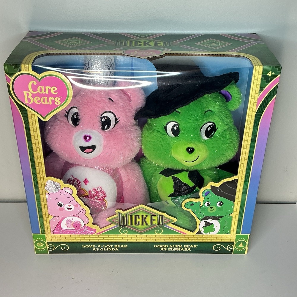 Care Bears x Wicked 2-Pack Glinda Elphaba Bear Limited Edition IN HAND New